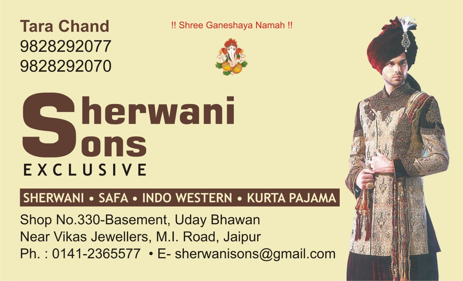 Sherwani Sons, Jaipur (Rajasthan)